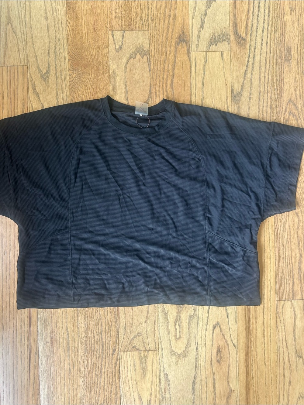 Alia Black Ribbed Boxy Crop Top